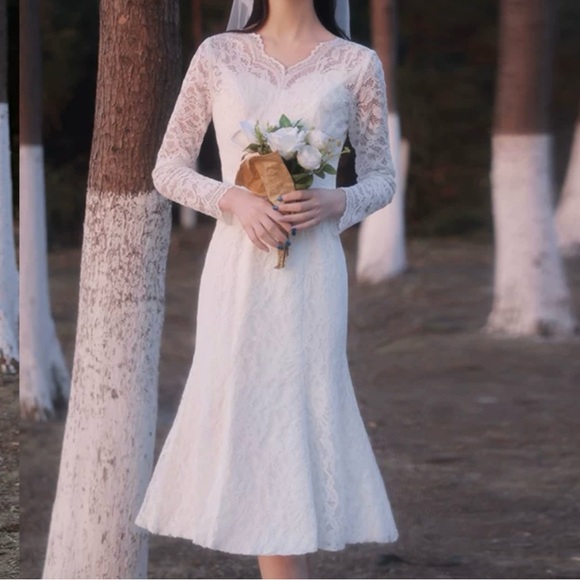 Brand New Lace Dress Perfect for courthouse wedding - Picture 2 of 5